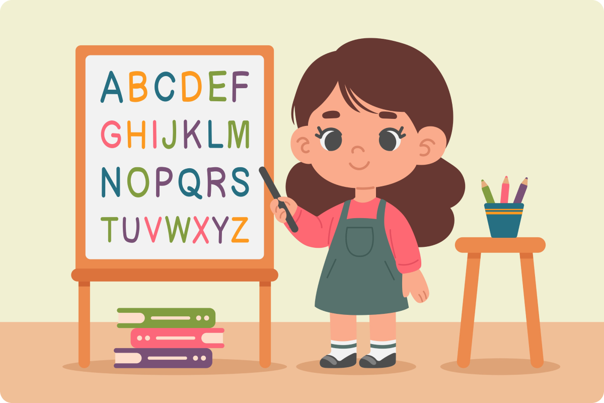 Child learning ABCs